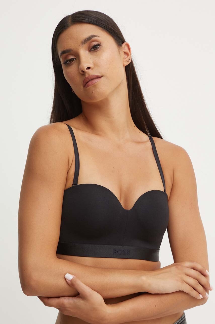 BOSS biustonosz PUSH-UP WIRELESS BEA kolor czarny gładki 50520415