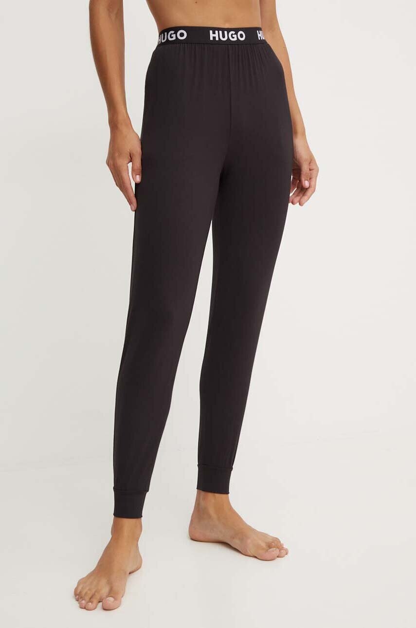 HUGO pantaloni de pijama femei, culoarea negru, 50490703