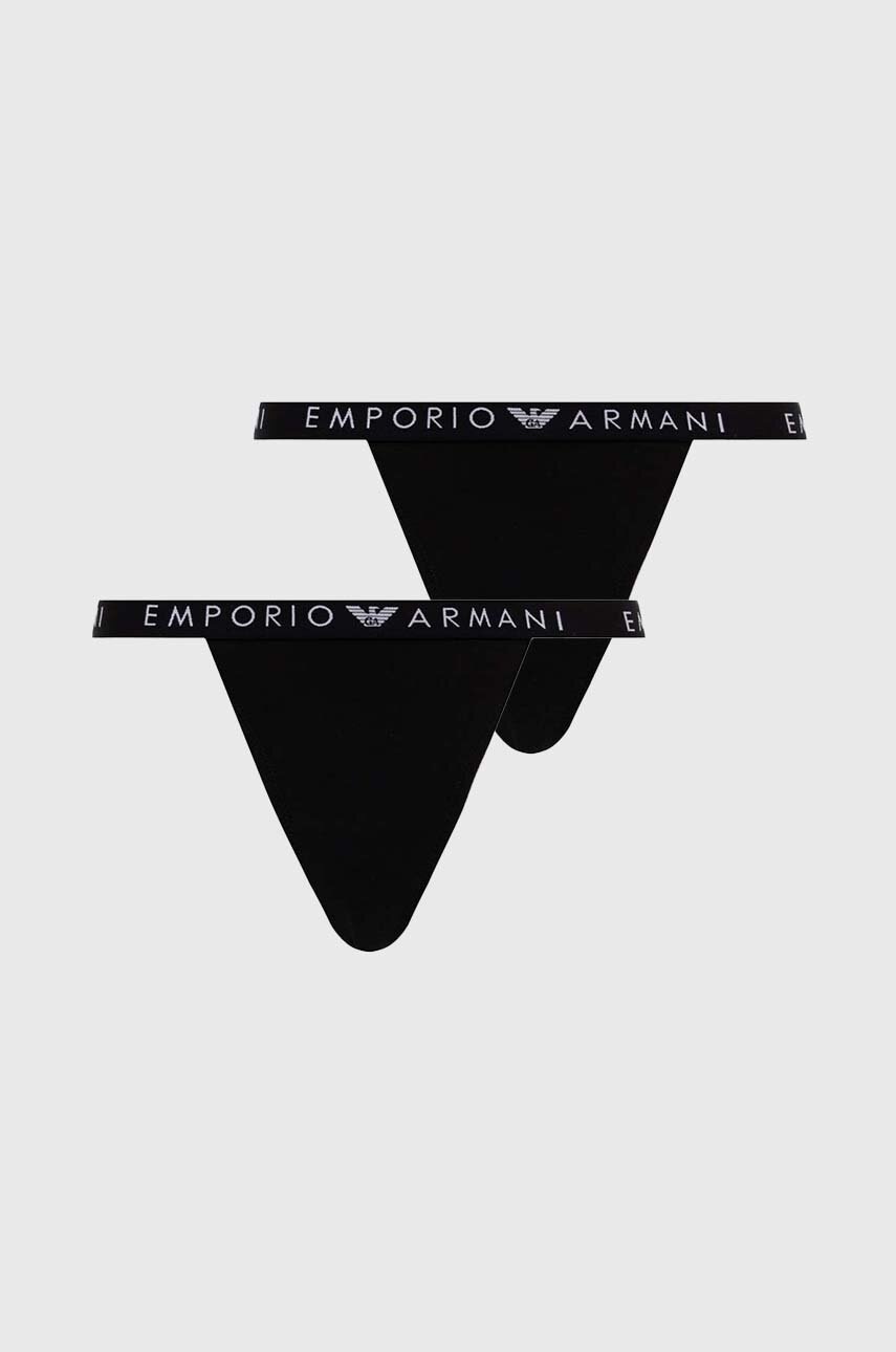 Emporio Armani Underwear tanga 2-pack culoarea negru, 164522 4F227