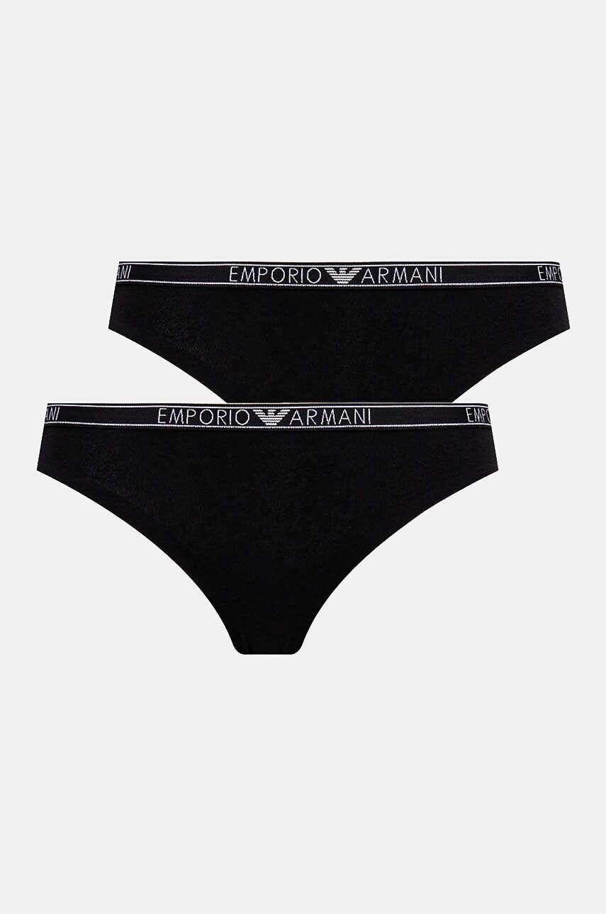 Emporio Armani Underwear tanga 2-pack culoarea negru, 163333 4F223