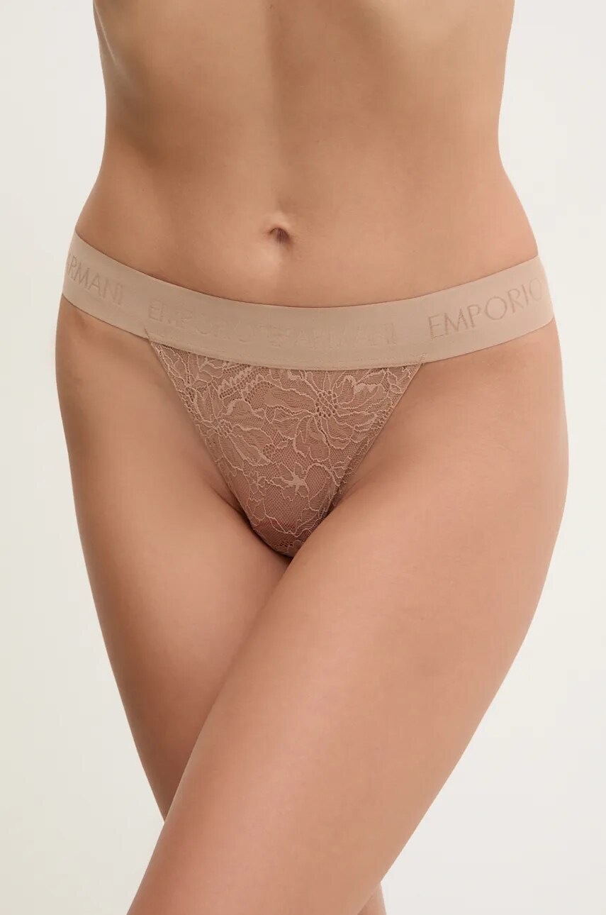 Emporio Armani Underwear tanga culoarea bej, 164282 4R206