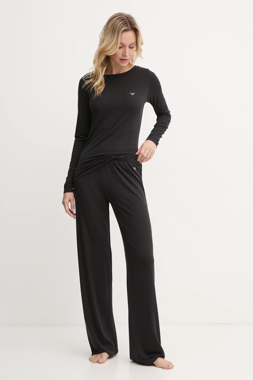 

Пижама с вълна Emporio Armani Underwear в черно 164790 4F224, Черен