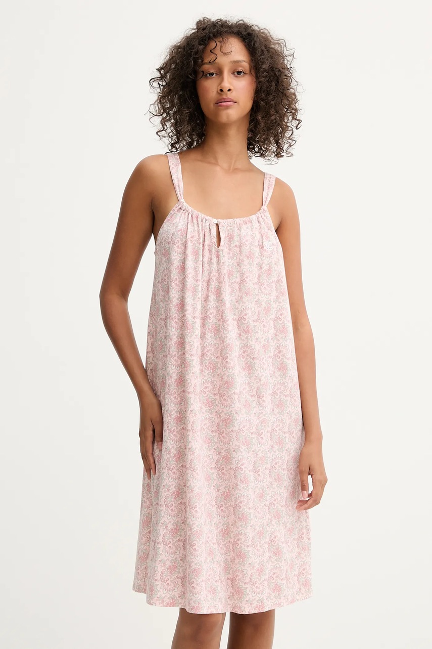 Levně Noční košile Lauren Ralph Lauren dámská, růžová barva, ILN22353