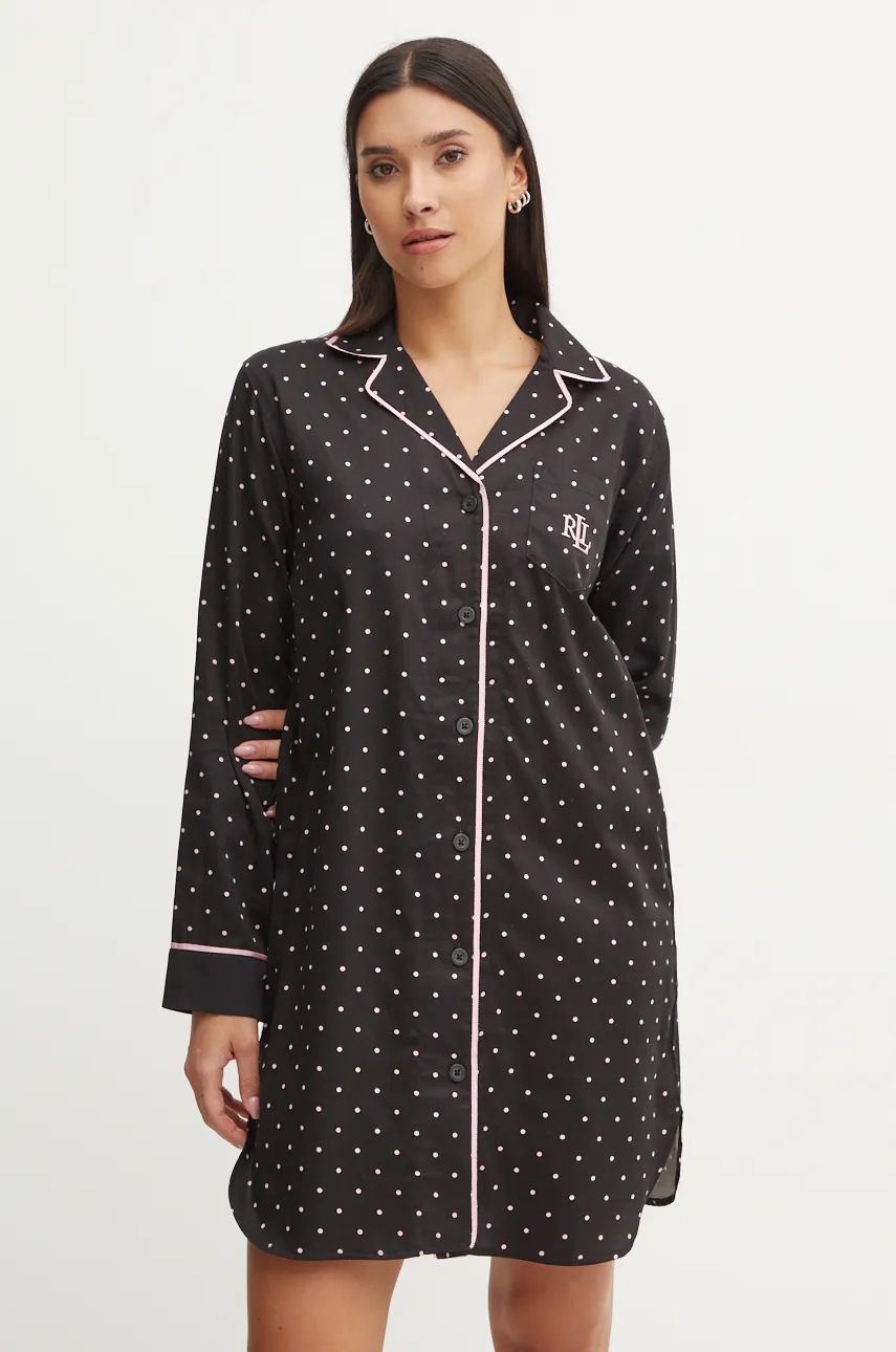 

Нощница Lauren Ralph Lauren дамска в черно ILN32392, Черен