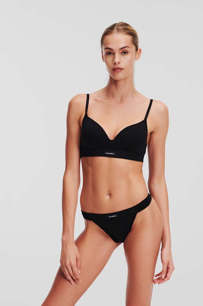 Karl Lagerfeld sutien culoarea negru, neted, 245W2110