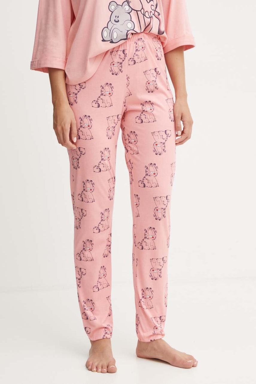 

Долнище на пижама United Colors of Benetton x GARFIELD дамско в розово 3RDY3F03L, Розов