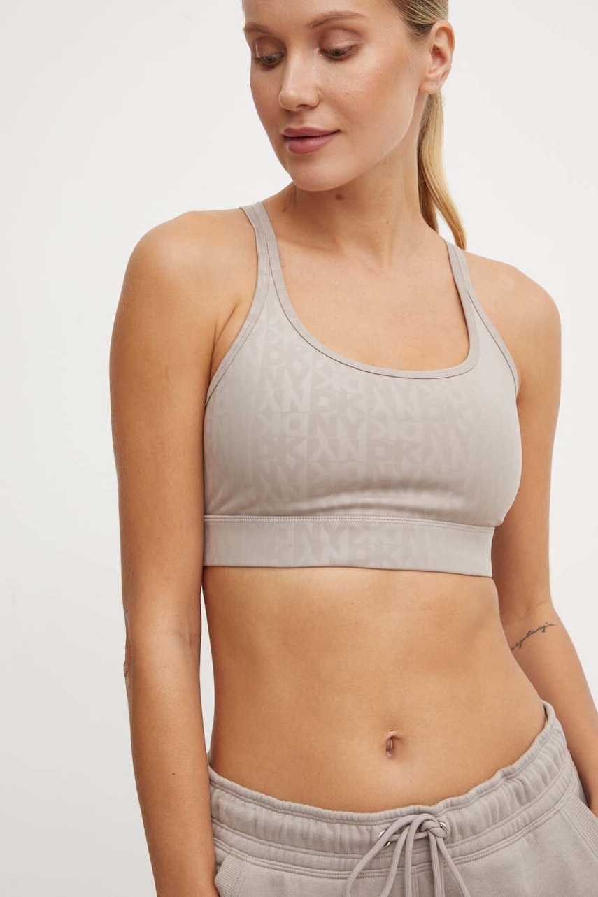 

Спортен сутиен Dkny в бежово с десен DP4T9963, Бежов