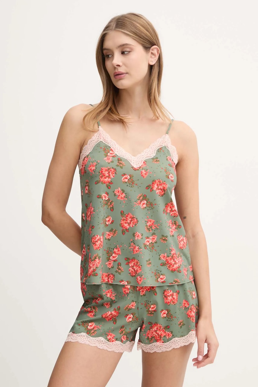 United Colors of Benetton maiou de pijama femei, culoarea verde, 3QT73H00F United Colors of Benetton maiou de pijama femei, culoarea verde, 3QT73H00F