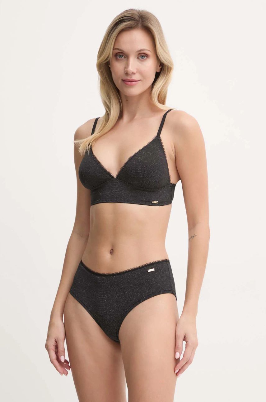 United Colors of Benetton sutien culoarea negru, uni, 3NYW1R01S