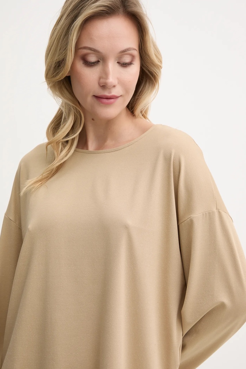 Μακρυμάνικο United Colors of Benetton χρώμα: μπεζ, 3NYW3M06W φωτογραφία