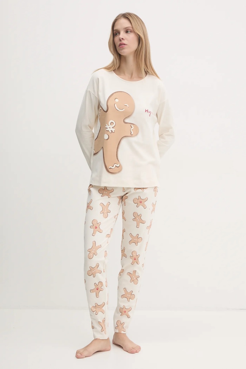 

Пижама United Colors of Benetton дамска в бежово 3DKE3P03K, Бежов