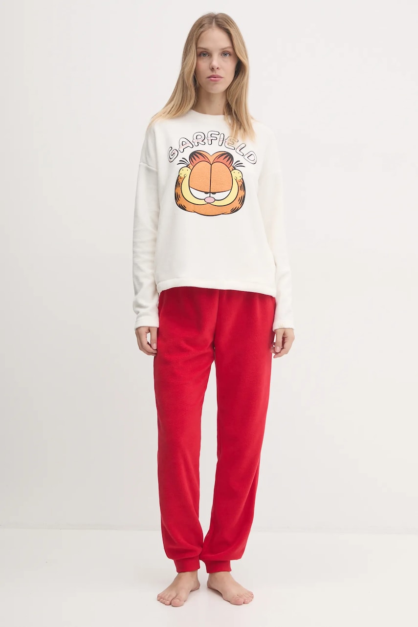 United Colors of Benetton pijama x GARFIELD femei, culoarea bej, 3DFQ3P03J United Colors of Benetton pijama x GARFIELD femei, culoarea bej, 3DFQ3P03J