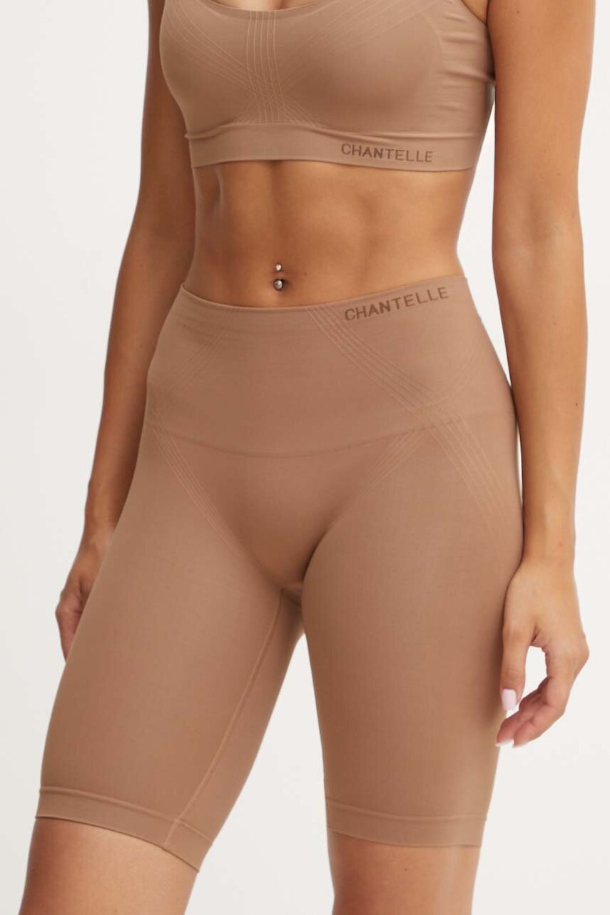 Chantelle pantaloni scurti modelatori culoarea maro, C10U50