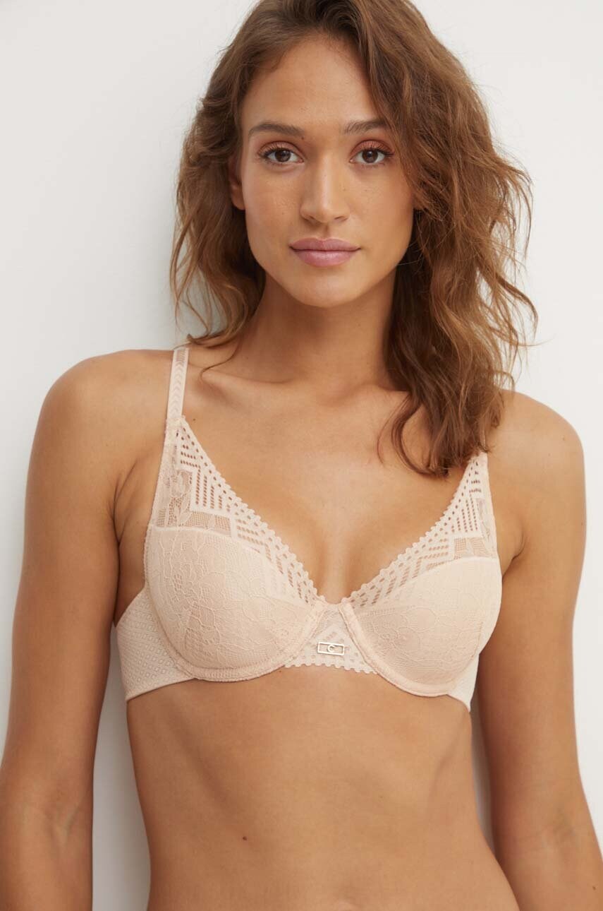 Chantelle sutien culoarea bej, dantela, neted, C13XND