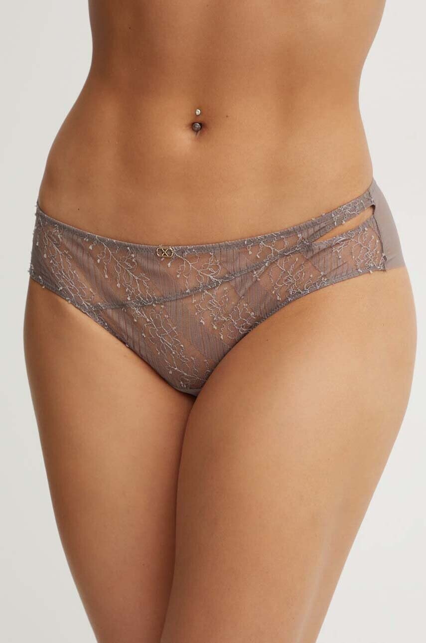 Chantelle chiloti brazilieni culoarea gri, C010B0