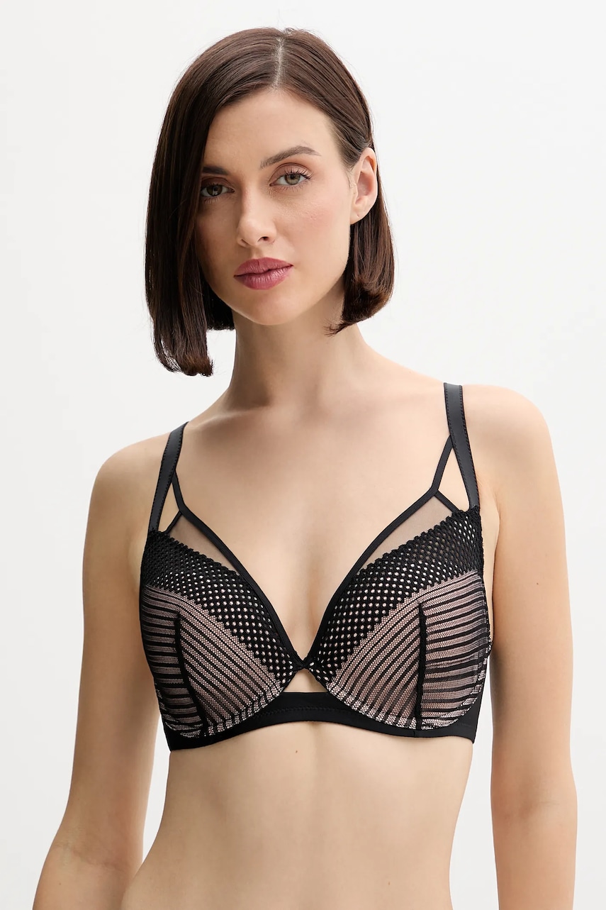 Chantelle sutien culoarea negru, dantela, neted, C22ANA