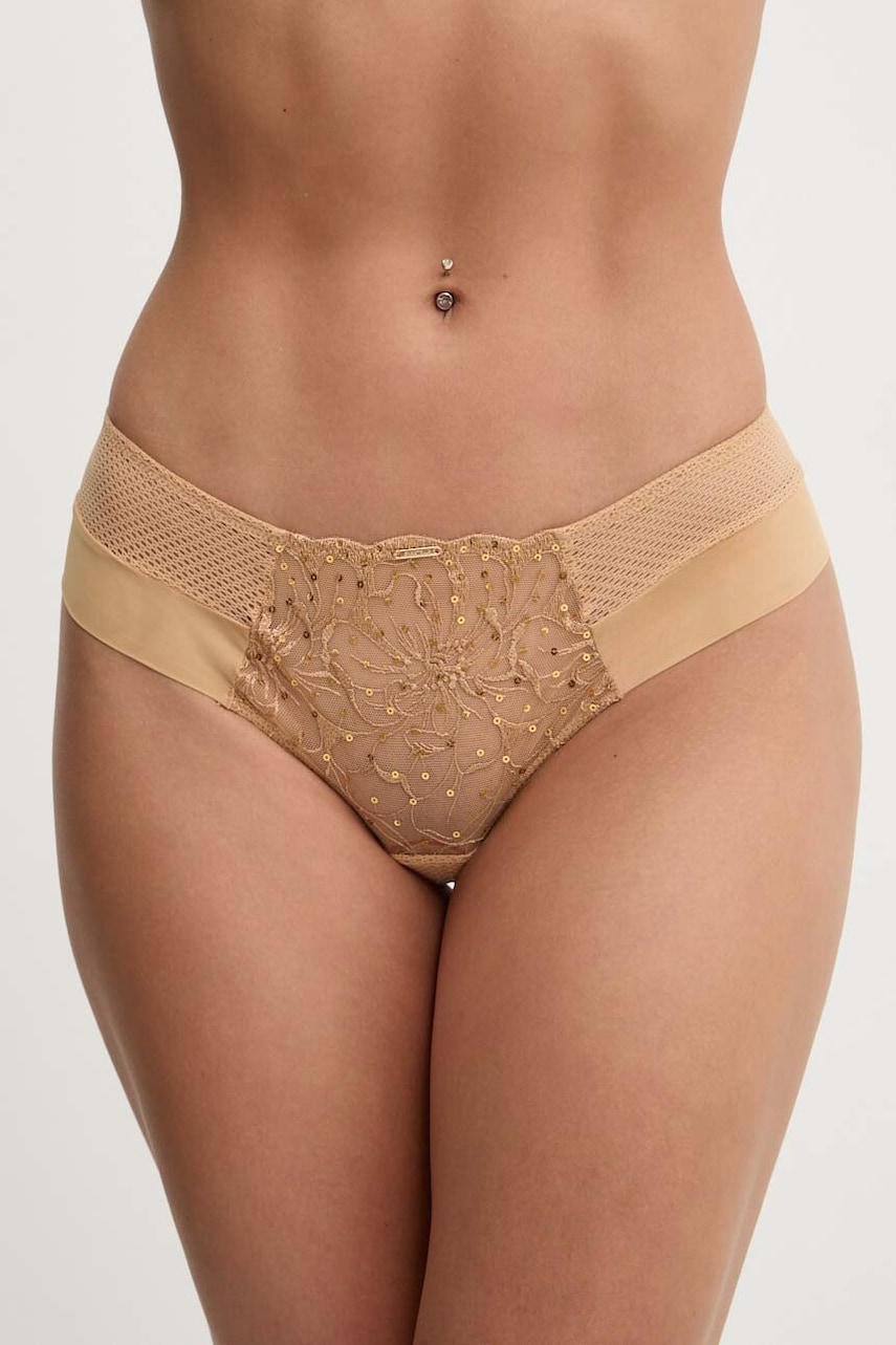 Chantelle chiloti culoarea bej, transparent, C12Q40