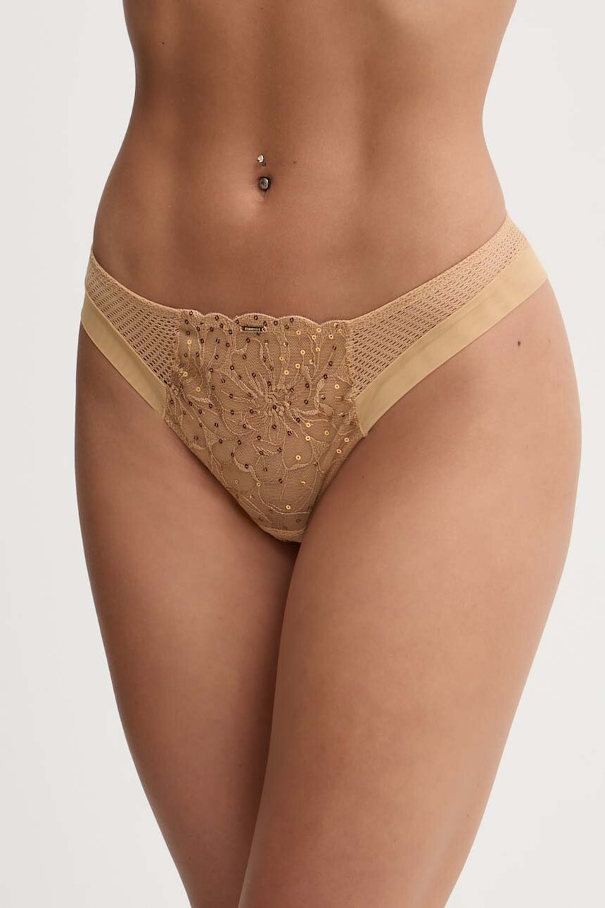 Chantelle chiloti brazilieni culoarea bej, C12Q90