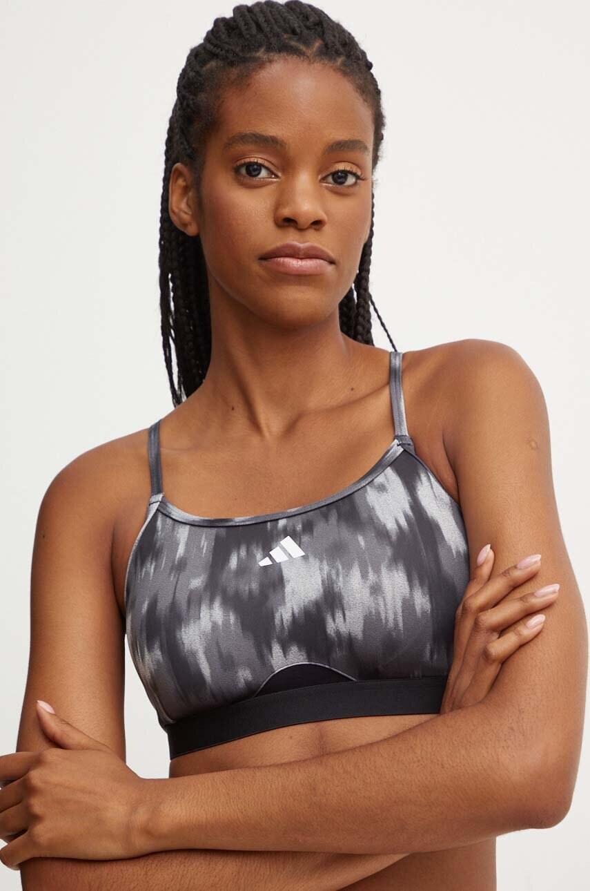 adidas Performance sutien sport Aeroreact culoarea gri, modelator, IS6734