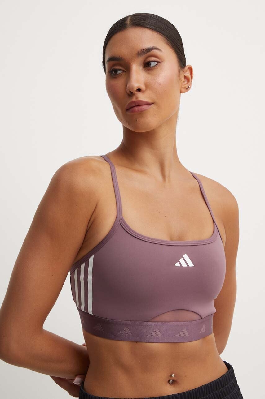adidas Performance sutien sport Hyperglam culoarea violet, IX3227