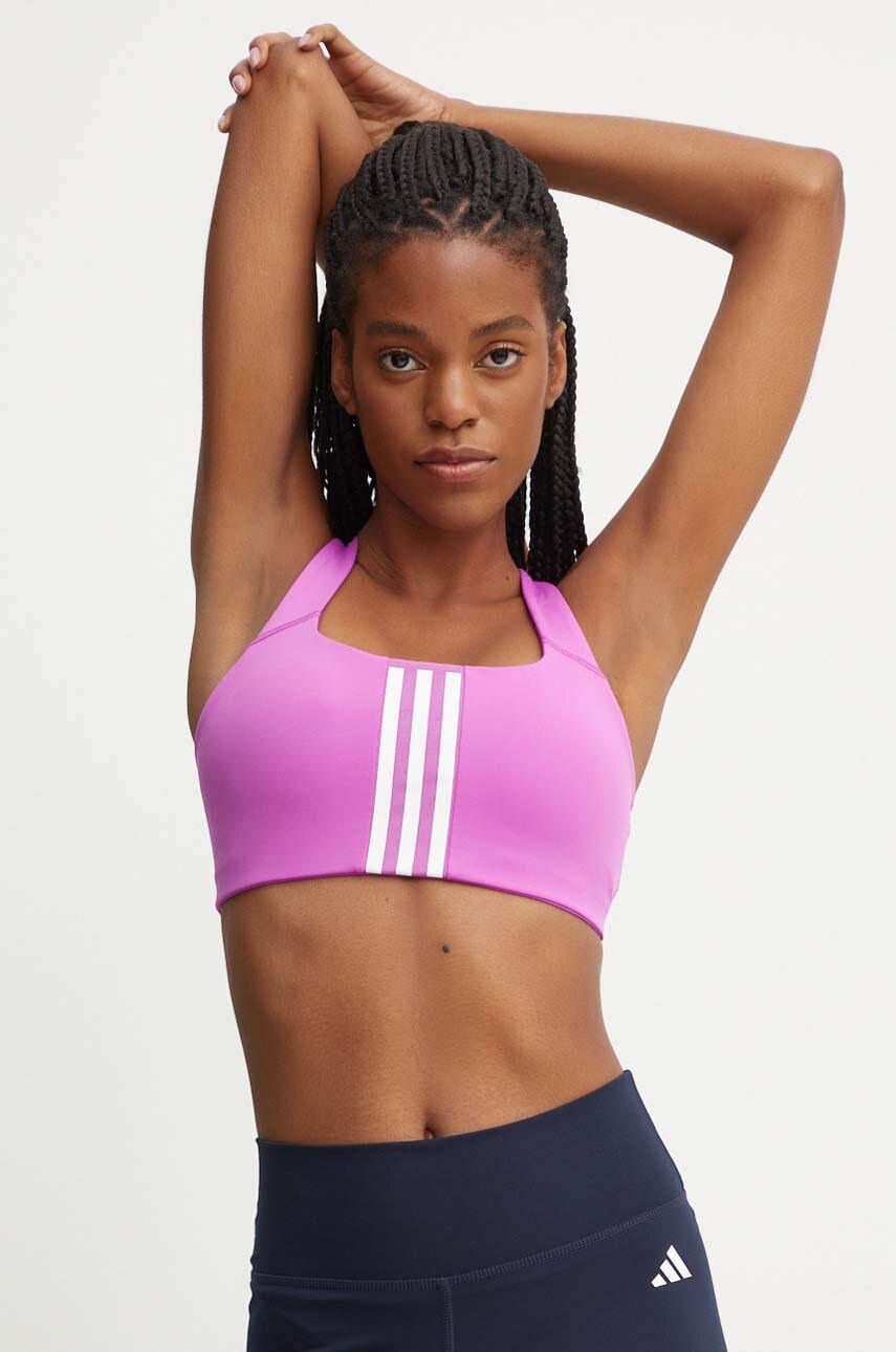 adidas Performance sutien sport Powerimpact culoarea violet, IY7739