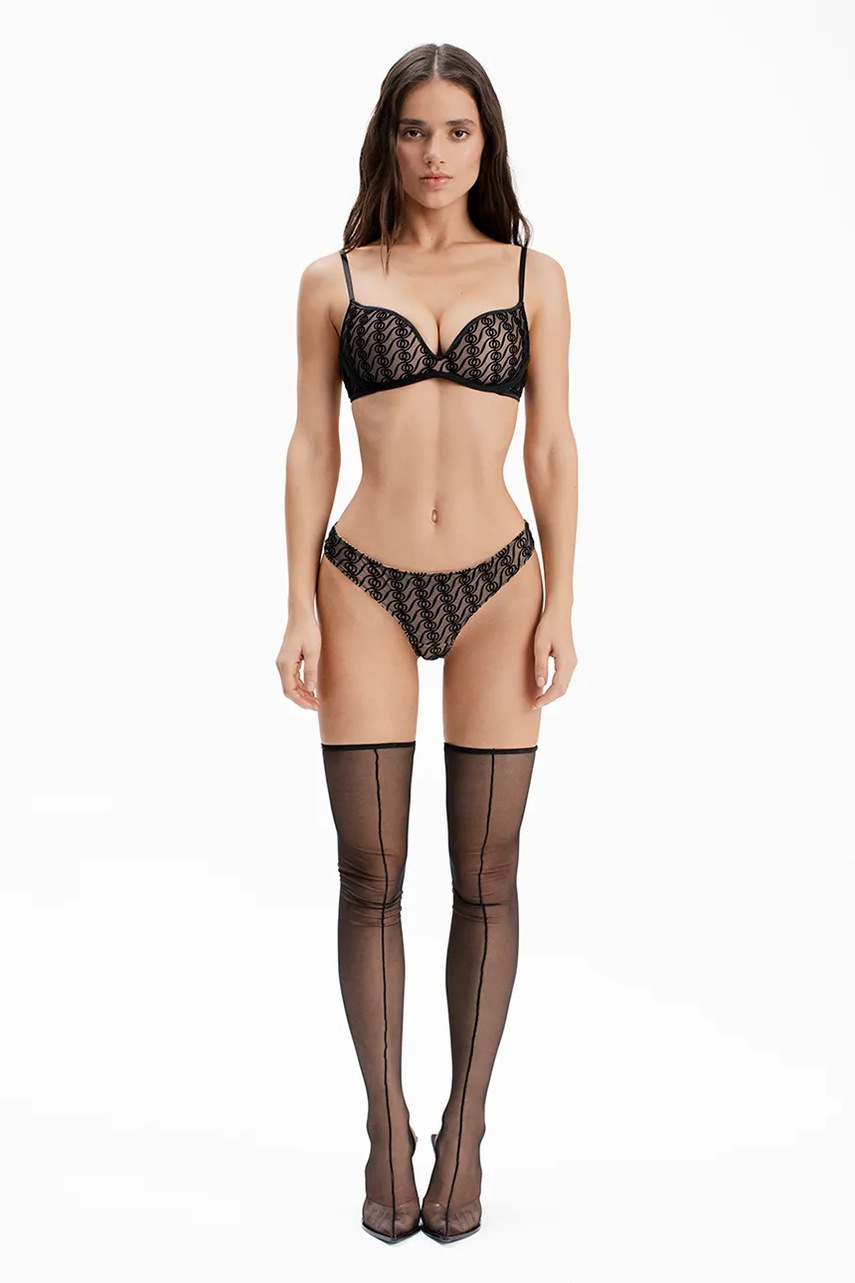 GOD SAVE QUEENS sutien ALIZEE MONOCUP culoarea bej, dantela, cu imprimeu, GSQ-106-117