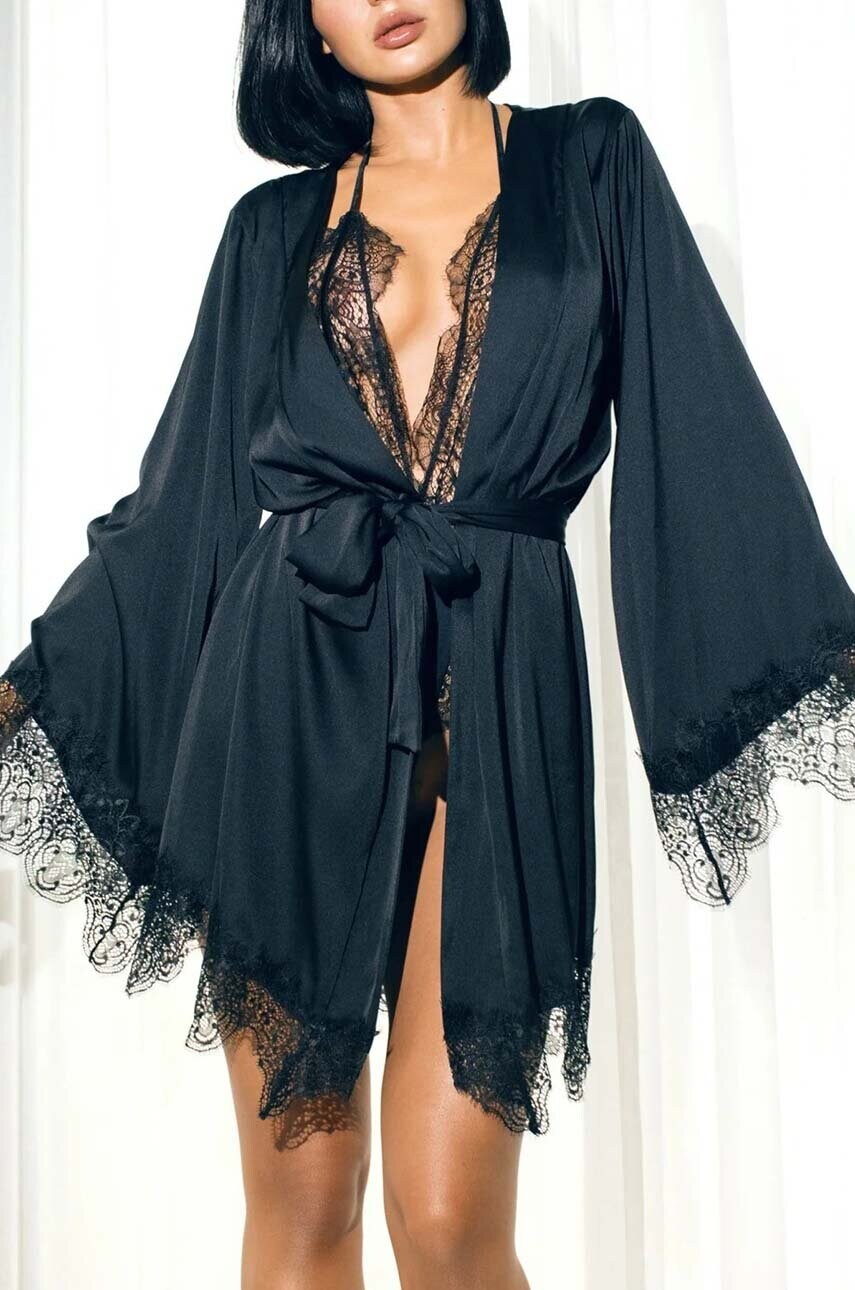 GOD SAVE QUEENS halat LENA ROBE culoarea negru, GSQ-35-150