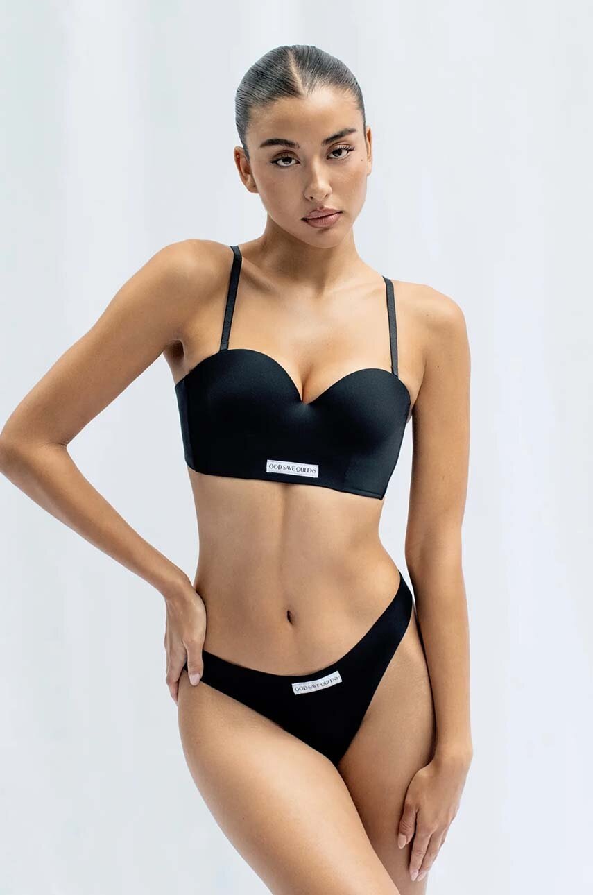 GOD SAVE QUEENS sutien SECOND SKIN BUSTIER culoarea negru, neted, GSQ-135-113