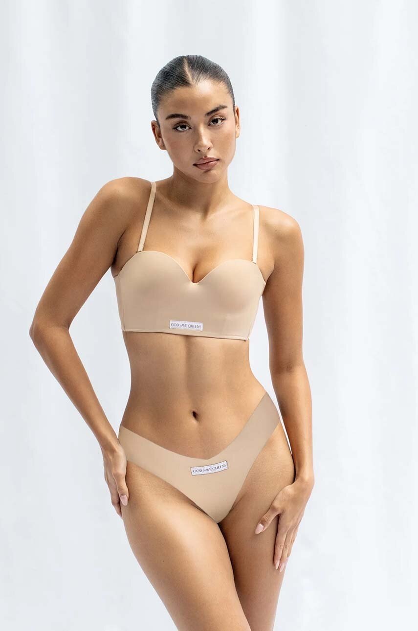 GOD SAVE QUEENS chiloti brazilieni SECOND SKIN PANTY BRAZILIAN culoarea bej, GSQ-135-125