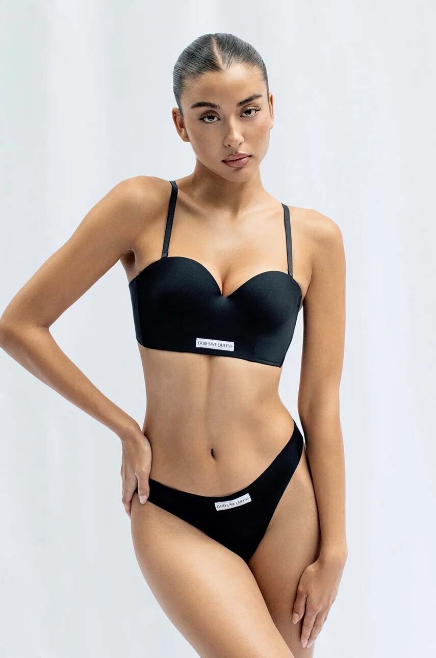 GOD SAVE QUEENS tanga SECOND SKIN THONG culoarea negru, GSQ-135-124