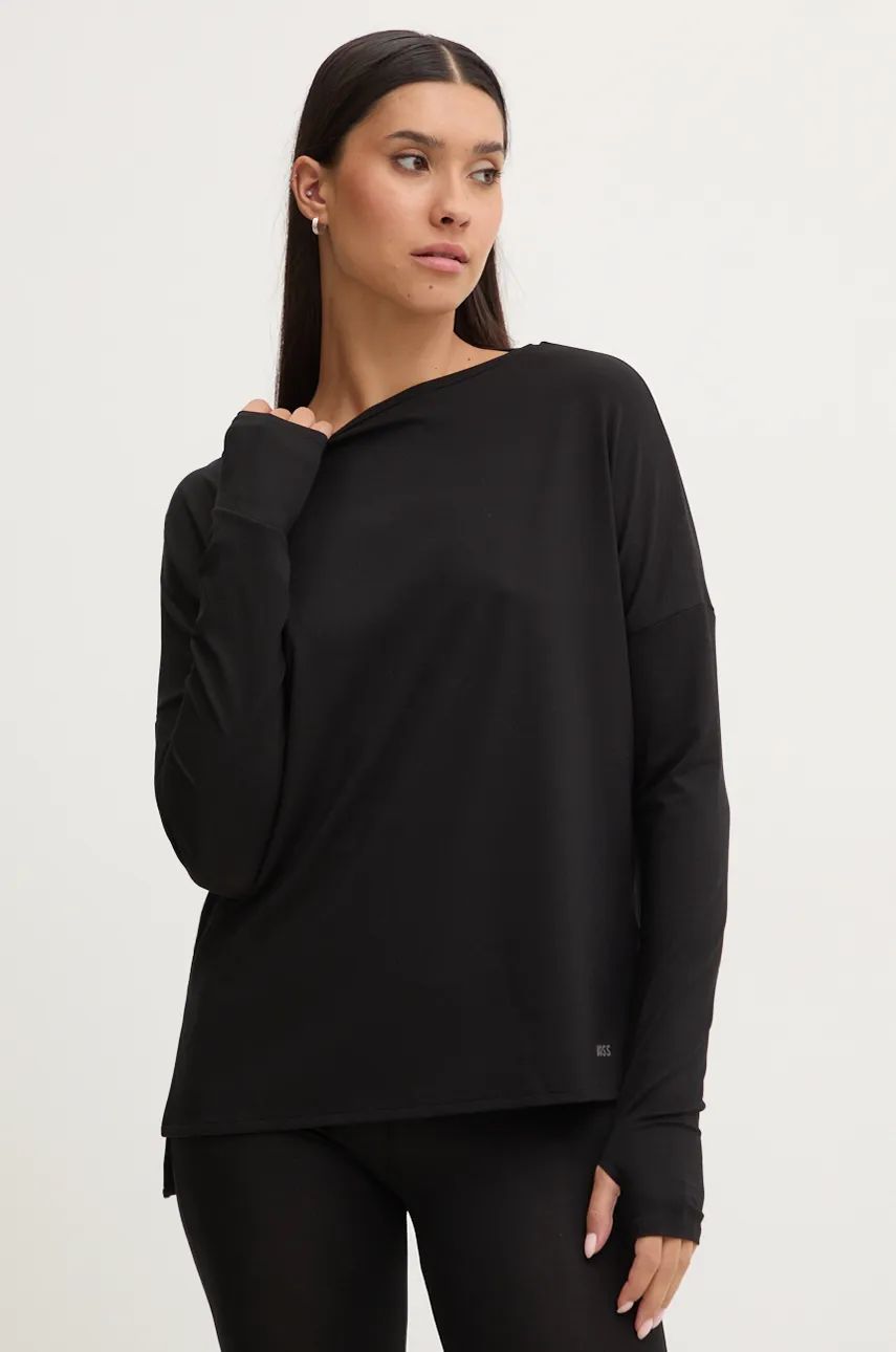 BOSS longsleeve lounge culoarea negru, 50527264