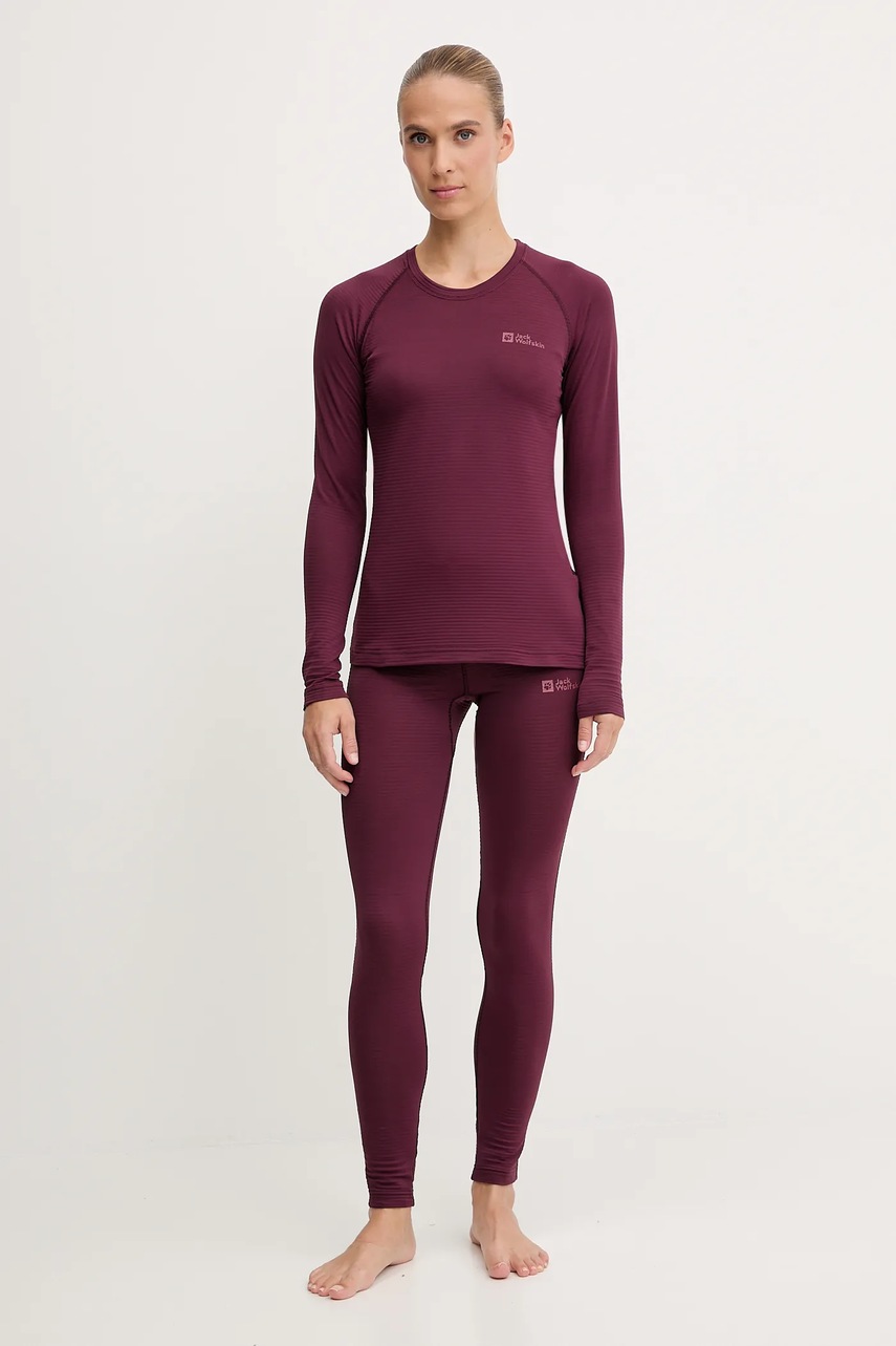 Функциональные леггинсы Jack Wolfskin Infinite Warm цвет бордовый A60325
