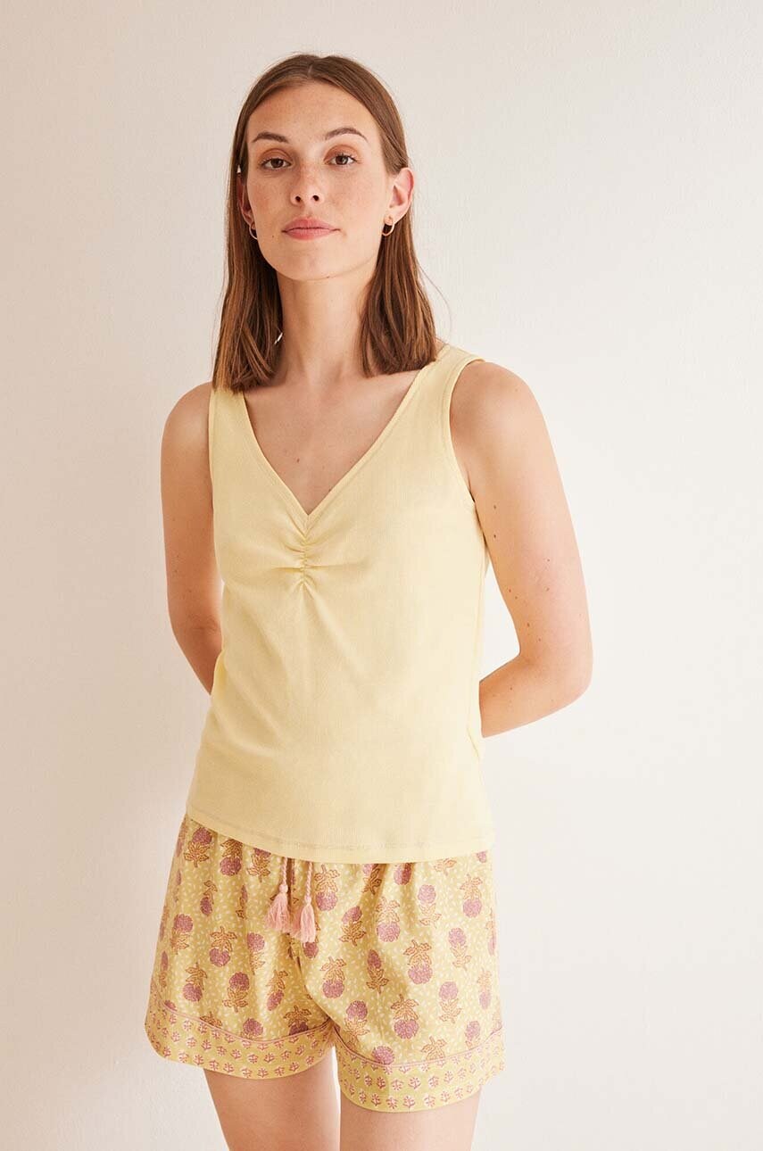 

Памучна пижама women'secret DAILY BOHO в жълто от памук 3598045, Жълт