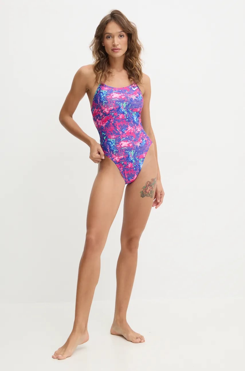 Слитный купальник Nike HydraStrong Multi Print цвет фиолетовый мягкая чашечка NESSE008 Слитный купальник Nike HydraStrong Multi Print цвет фиолетовый мягкая чашечка NESSE008