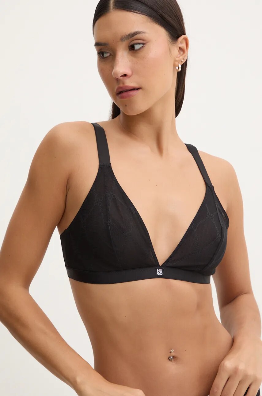 HUGO sutien culoarea negru, neted, 50527185