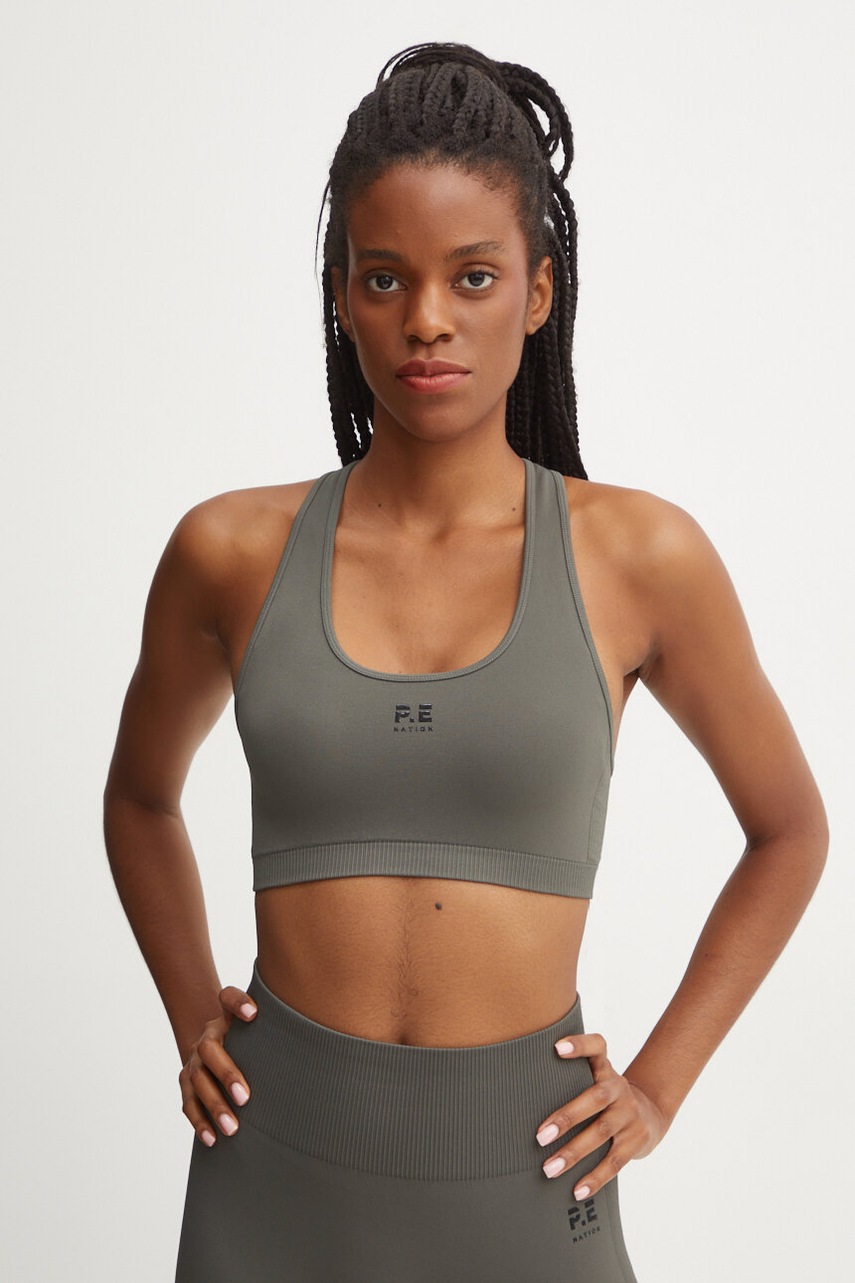 

Спортен сутиен P.E Nation Restore Seamless в зелено с изчистен дизайн 243C293, Зелен