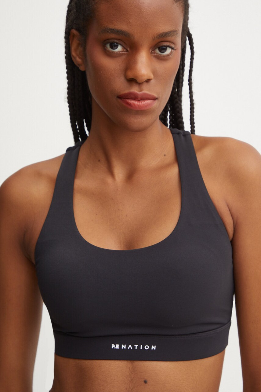 P.E Nation sutien sport Frequency culoarea negru, neted, 243C313