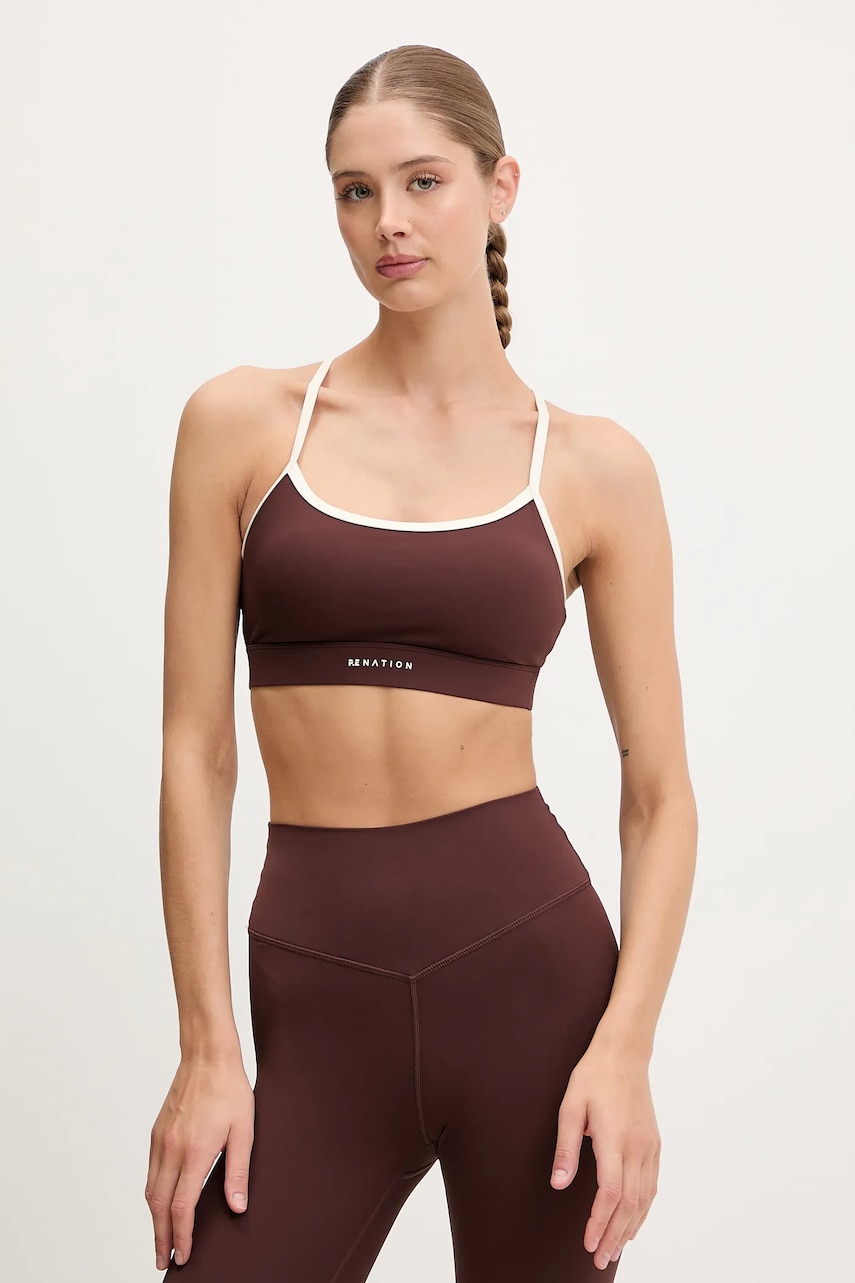 P.E Nation sutien sport Signature culoarea roz, cu imprimeu, 243C314