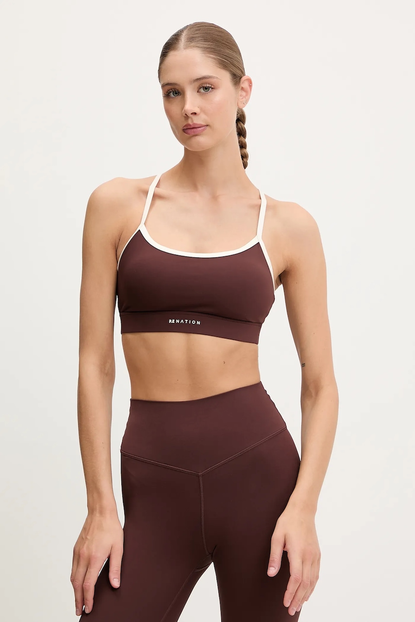 P.E Nation sutien sport Signature culoarea roz, cu imprimeu, 243C314