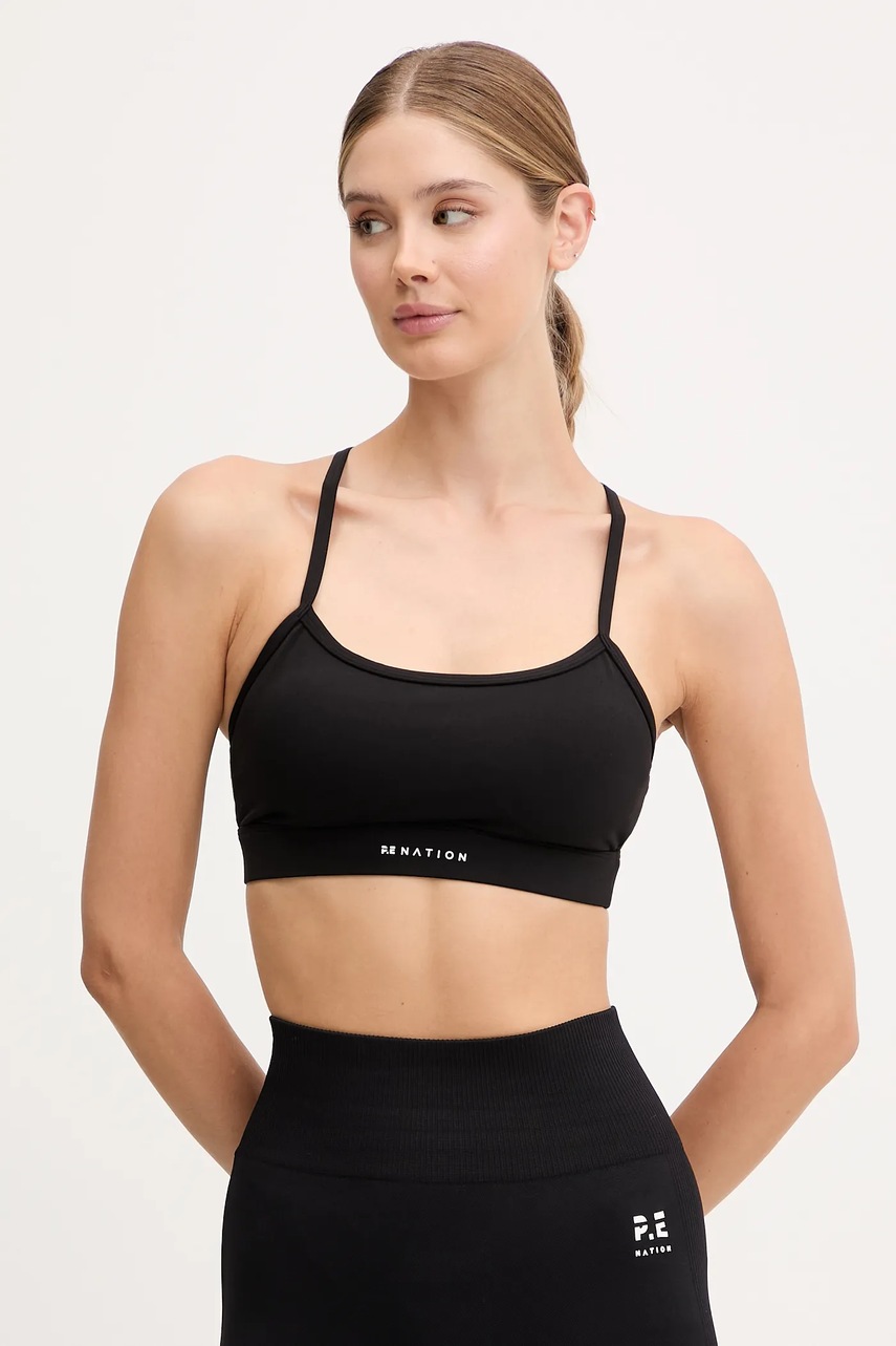 P.E Nation sutien sport Signature culoarea roz, cu imprimeu, 243C314