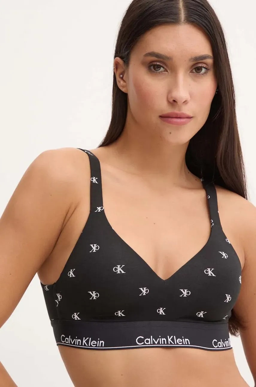 

Сутиен Calvin Klein Underwear в черно с меланжов десен 000QF7900E, Черен