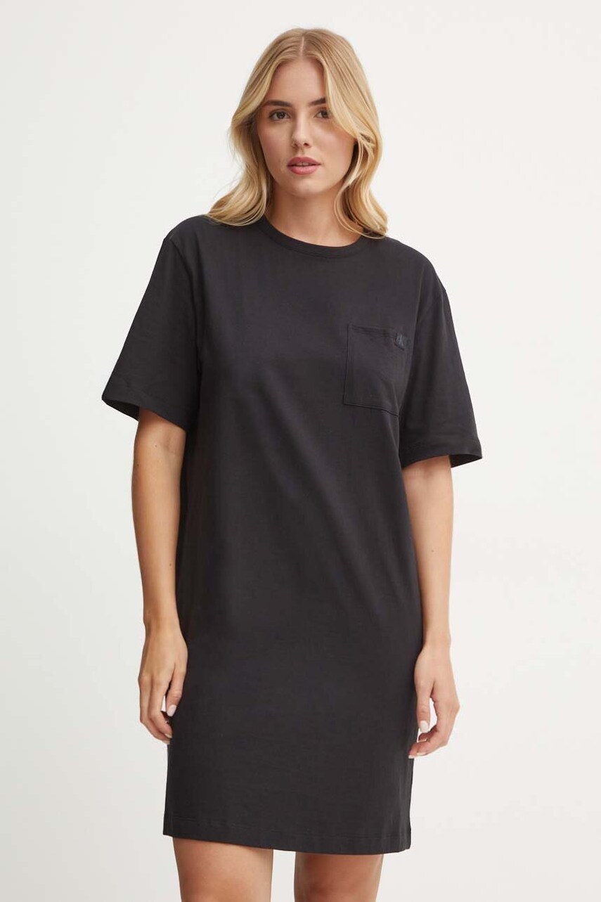 

Памучна нощница Calvin Klein Underwear в черно от памук 000QS7408E, Черен