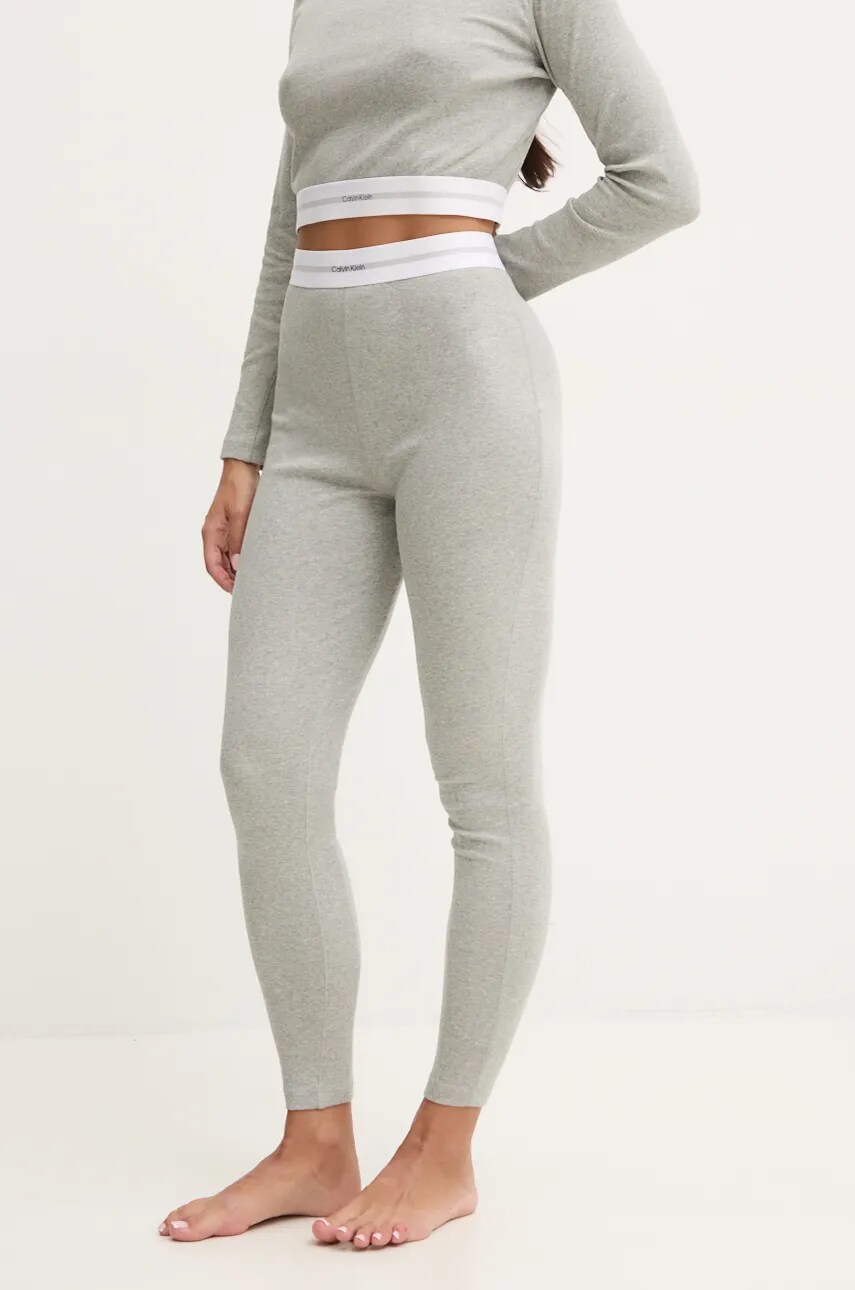 Levně Společenské legíny Calvin Klein Underwear šedá barva, 000QS7220E