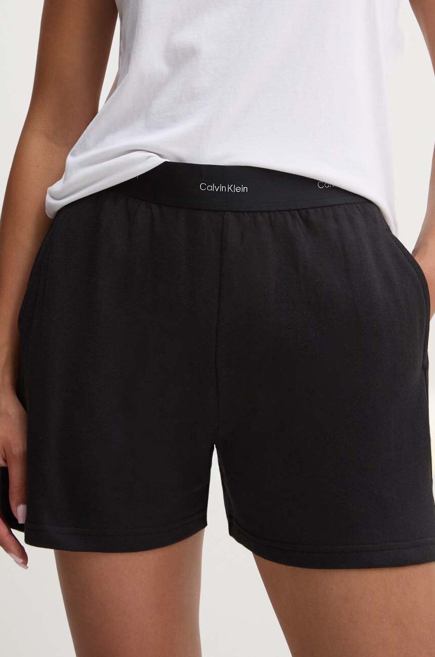 

Късо долнище на пижама Calvin Klein Underwear дамско в черно 000QS7275E, Черен