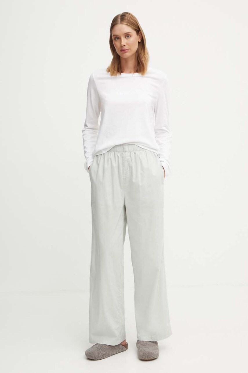 

Памучна пижама Calvin Klein Underwear в бяло от памук 000QS7425E, Бял