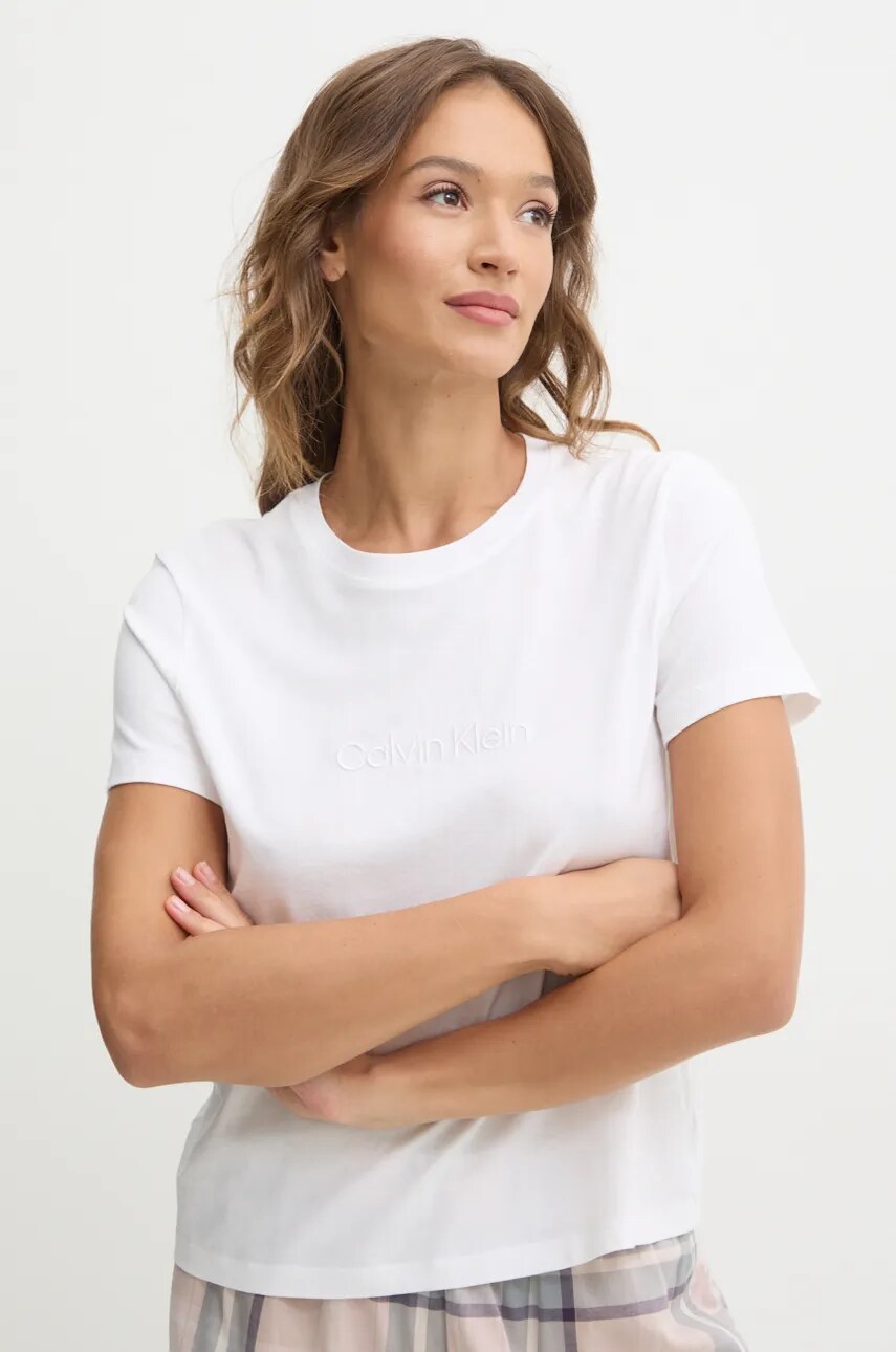 Levně Bavlněné lounge tričko Calvin Klein Underwear bílá barva, 000QS7328E