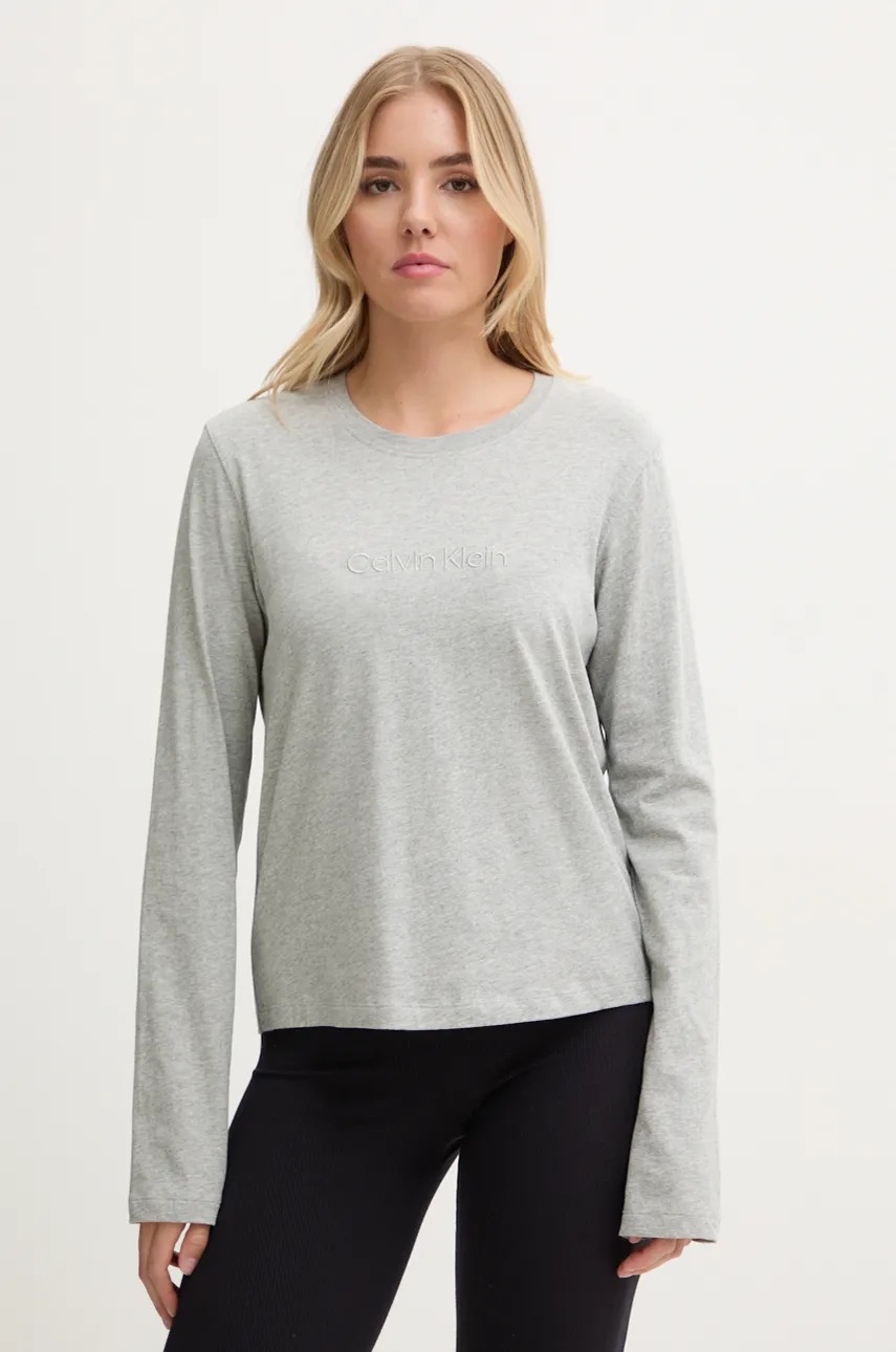 

Домашна памучна блуза с дълги ръкави Calvin Klein Underwear в сиво 000QS7332E, Сив