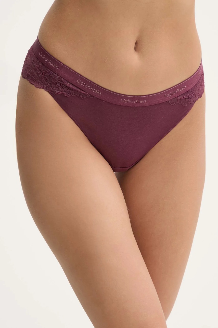 

Бикини Calvin Klein Underwear в розово от полупрозрачна материя 000QF7979E, Бордо