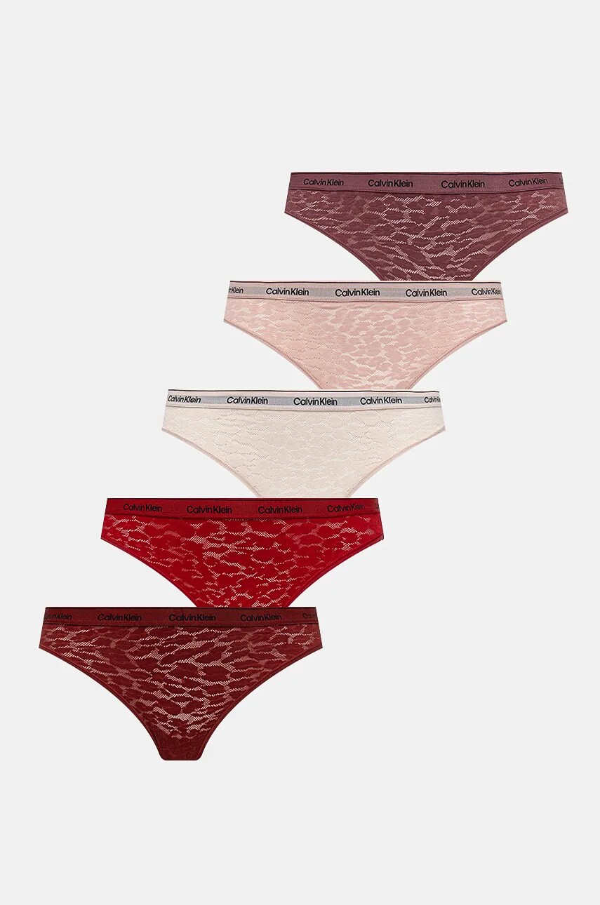 

Бикини Calvin Klein Underwear (5 чифта) в червено 000QD5253E, Червен