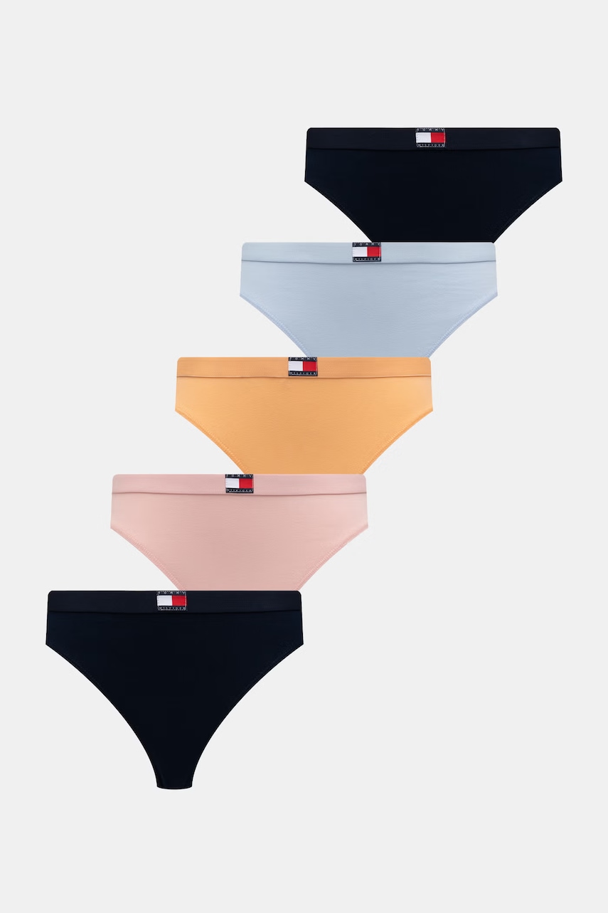 Levně Tommy Hilfiger tanga dámské bavlněné s elastanem 5-pack